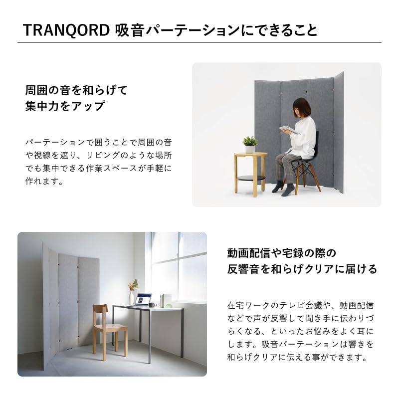 Amazon.co.jp: TRANQORD トランコード 吸音パーテーション 4連タイプ
